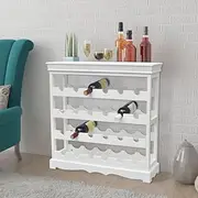Wine Bar Cabinet for Liquor, Buffet Sideboard with Wine Rack & Table Top, 24-Bottle Wine Rack Free Standing Floor 4-Tier Display Wine Storage Shelves, Wobble-Free Bottle Holder, 70 x 22.5 x 70.5 cm