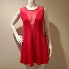 NWT For Love & Lemons Lulu Mesh Skater Dress Red L