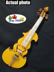 New model Yellow color 5 strings 4/4 electric violin +Acoustic violin good sound