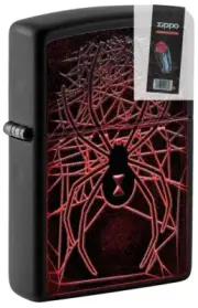 Zippo 49791 Spider Design Texture Print Black Matte Lighter + FLINT PACK