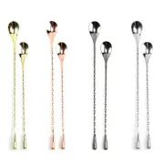 Easy Grip Cocktail Stirrer Twisted Cocktail Mixing Spoon for Household Home Bar