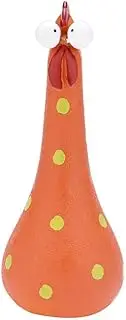 Silly Chicken Garden Decor Funny Chicken Statues for Yard and Garden Art Decorations Cute Concrete Chickens with Long Neck Big Eyes Lawn Ornaments and Statues (Orange)