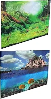 Parliky Aquarium Background Sticker Aquatic Plants Poster Removable Wall Decal for Fish Tank Decoration Easy Application Smooth Surfaces Double Sided Design