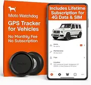 GPS Tracker for Vehicles, No Monthly Fee, No Subscription, 4G SIM and Data Included, Business Fleets, Speeding Alerts, Trip History, Mileage Tracking, Geofence, Magnetic, USA Developed, Moto Watchdog