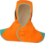 TENOL Welding Hood Welding Neck Protector Washable Fireproof Durable Multipurpose Windproof Welding Hood Electric Welding Shawl Hat, orange