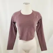 Beyond Yoga Spacedye Enlighten Cropped Pullover Top Truffle Heather Brown large
