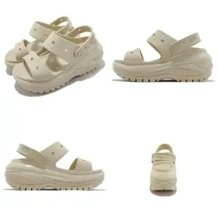 【Crocs】涼鞋 Classic Mega Crush Sandal 男女鞋 骨白色 光輪涼鞋 超厚底 卡駱馳(2079892Y2)