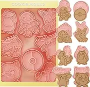 Orapink Cookie Cutter-8 Plastic Cookie Stamps-Cartoon Fun Cookie Mold，Children Super Mario Baking Set