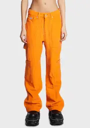 [The Ragged Priest] Orange Cord Combat Jeans