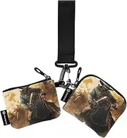 [XYMZR] Mini Zip Around Wristlet keychain Wallet Cowboy Dust Horse for Women Personalized Pattern Detachable Dual Pouch Wristlet Portable Wallet Phone Coin Purse, Multi-colored, One Size