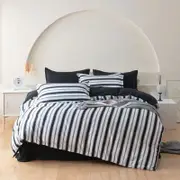 Fabric Fantastic Queen Size Ascar Striped Quilt/Doona/Duvet Cover Set