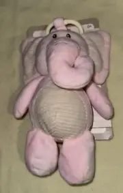 Kellytoy Pink Elephant Rattle Crinkle Ears Plush Stuffed 11" Baby Crib Toy Lovey
