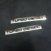 2x Chrome TURBO DIESEL Black Metal Decal Sticker Badge Emblem Edition 3D Vehicle (for: Renault)