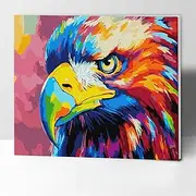 Paint by Numbers Kits for Kids Adults with Frame, Kids Paint by Number with Frame Painting Set for Adults Arts Crafts Wall Decoration, Color Eagle 12x16inch