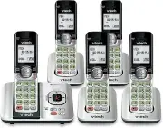 Digital 5-Handset Cordless Phone with 14-Minute Answering System - Modern Design