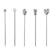 Set of 10 Cocktail Pick Stainless Steel Cocktail Picks Reusable Fruit Toothpicks