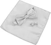 [COSMEVIVI] Mens Tuxedo Studs Bow Tie and Handkerchief Kit Elegant Men's Special Occasions