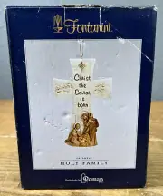 FONTANINI Holy Family NATIVITY STONE RESIN WALL CROSS BY ROMAN 6-3/8" TALL