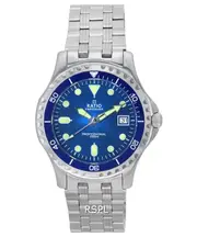 RATIO FreeDiver Professional Blue Sunray Dial Quartz Date RTF007 200M Mens Watch