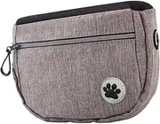 HOUDERCO Pet Treat Bag Outdoor Dog Bins Bag Doggy Treat Pouch Dog Food Storage Container Canister Puppy Sticks Car Portable Doggy Pooper Puppy Kit Oxford Cloth Grey