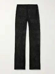 [Skin] Skin - Logan Recycled-lace Straight-leg Pants - Black - small small Black