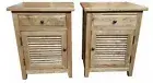 2 X LOUVRE FRENCH PROVINCIAL BEDSIDE TABLE/BEDSIDE CABINET SOLID OAK