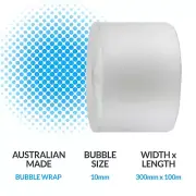 Bubble Wrap 300mm x 100m Cushioning Clear Bubbles Size 10mm 100 Metres Per Roll