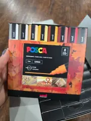 POSCA Water-Based Warm Tone 8 Colour's market set PC-5M, 1.8-2.5mm (NEW)