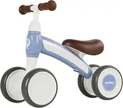 QPlay Baby Walker Balance Bike Ages 10-36 Month Kids' Balance Bikes for 1 Year Old Boys & Girls Pre-School First Bike with 4 Wheels No Pedal Riding Toddler Toys 2 Year Old Birthday Gifts