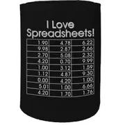 Alcohol Stubby Holder - I Love Spreadsheets Excel - Funny Novelty Birthday Gift Joke Beer Can Bottle