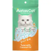 Aatas Creme Puree Tuna with Coconut Oil Cat Treats - 4pk / 4pk