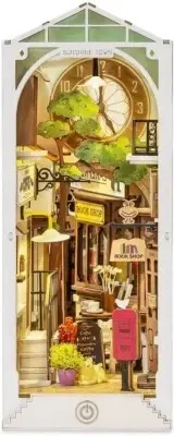 Robotime Book Nook Kit DIY 3D Wood Puzzle Craft Bookend Sunshine Town Japan NEW