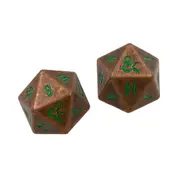 Ultra Pro: UP18782 D&D Heavy Metal D20 Feywild Copper and Green Dice Set (2)