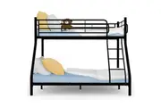 Kingston Slumber Metal Single over Double Bunk Bed Frame, Dark Matte Grey