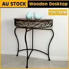 Wooden Console Table Hallway Entryway Sideboard Metal Side Table Home Decor Gift
