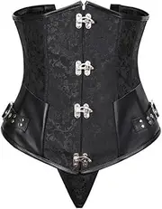 [SWEPER] Women'S Bustier Corset Top - Women'S Steampunk Vintage Leather Spiral Steel Bone Underbust Corset Plus Size S To 6Xl