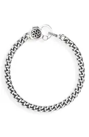 Good Art Hlywd Men's Rosette AA Curb Chain Bracelet in Sterling Silver at Nordstrom, Size 19 In