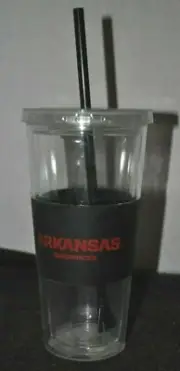 Arkansas Razorbacks Boelter 22 oz Double Wall Tumbler with Straw NCAA NWT