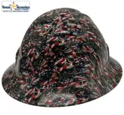 Patriot Skulls Hydro Dipped Full Brim Hard Hat with Ratchet Suspension