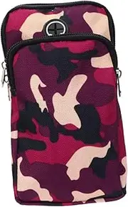 HOMSFOU Fitness Armband Case Phone Holder for Running Biking and Daily Leisure Soft Breathable Arm Bag for Cross Training Outdoor Activities Camouflage Design