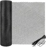 Chicken Wire Mesh Roll with 50 Pcs Fixed Straps, Heavy Duty Garden Plastic Fencing Net, Durable Rust-Proof Poultry Breeding Fence & Temporary Yard (40cm x 3m (8mm holes))
