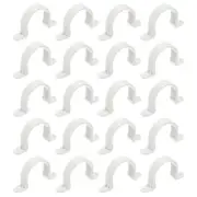 20Pcs PVC Pipe Straps, 50mm Plastic Conduit Strap Pipe Clips, Light Grey