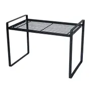 Catzon Counter Shelf Heighten Rust Resistant Non Slip for Pantry Kitchen-Black