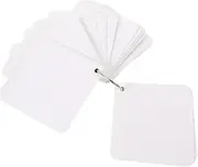 OHPHCALL 300 Sheets Blank Flashcards Card Envelopes Cards Blanks Record Post Board Notes Unlined Note Flashcards Notepad Notecards with Ring White