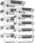 coccot [10 pack Glass Meal Prep Containers with Lids, Glass Food Storage Cont...