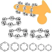 SM Stainless Steel Cock Ring Multiple Beads Testicle Rings with Metal Ball, 6 Sizes Metal Cock Rings Penis Rings Foreskin Sex Toys for Men(3Pcs/25mm)