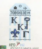 Kangaroo Paw Kappa Kappa Gamma Sorority Tag Handpainted Needlepoint Canvas