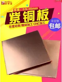 在飛比找樂天市場購物網優惠-T2紫銅板加工定制銅片紫銅帶純紅銅導電銅板材1 1.5 2 
