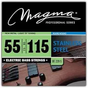 Magma Electric Bass Strings - New Metal - Light "D" Tuning Stainless Steel Bass Guitar Strings - Long Scale 34 inch 4 String Sets of .055 - .0115 Gauge Strings (BE220S) - 1 Sets