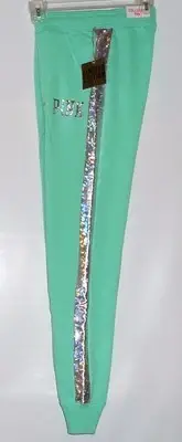Victoria's Secret Pink "Limited Edition" Collegiate Metallic Trim Tuxedo Pant S